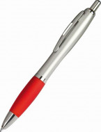 Ballpen with Satin Finish with Red Rubber Grip