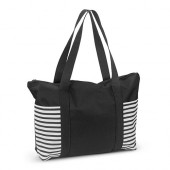 Beach Tote Bag Striped Slip Pockets 