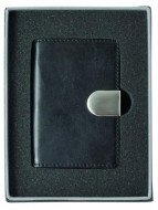 Business Card Case-Black Leather Look 