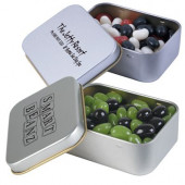 Corpoate Colour Jelly Beans in Silver Rectangular Tins