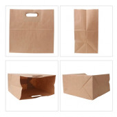 Die Cut Brown Kraft Paper Bag (280 x 280 x 150mm)