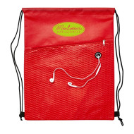 Drawstring Bag with Earbud Hole 