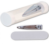 Emery Board & Nail Clippers in Tube 