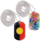 Epoxy Domed Dog Tag Neck Chain