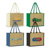 Extra Wide Jute Tote Bag