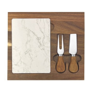 Fuzo Marble Cheeseboard & Knife Set 