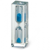 Hourglass with blue sand