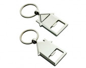 House Shaped Silver Metal Keyrings 