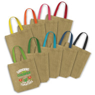Jute Tote Bag with Coloured Handles