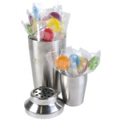 Lollipops In Stainless Steel Cocktail Shaker