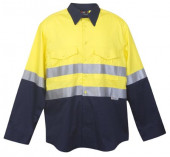 Long Sleeve Cotton Fluoro Shirts With 3M Panel 