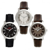 Mens Elegant Watch with Silver Sunray Dial