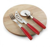Pizza Set with Round Wooden Cutting Board 
