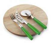 Pizza Set with Round Wooden Cutting Board 