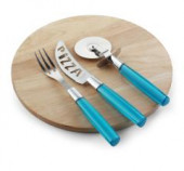 Pizza Set with Round Wooden Cutting Board