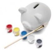 Plaster Piggy Bank With Paint Set