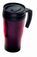 Plastic 400ml Thermal Travel Mug In Red