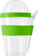 Plastic Breakfast Mug with compartment for cereal 