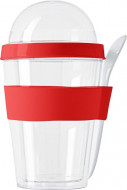 Plastic Breakfast Mug with compartment for cereal 