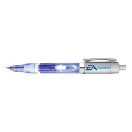 Plastic Translucent Light Up Pen in Blue 