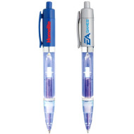 Plastic Translucent Light Up Pen in Blue