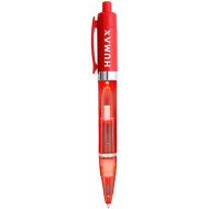 Plastic Translucent Light Up Pen in Red