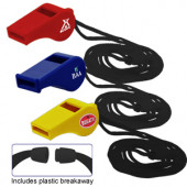 Plastic Whistle with Plastic Breakaway