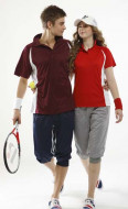 Polo Shirt With Mesh Knit Fabric
