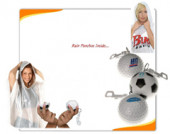 Poncho In Soccer Ball Holder Keychain