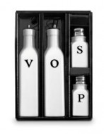 Porcelain Oil-Vinegar And Salt-Pepper Holders