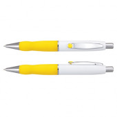 Retractable White Barrel Pen 