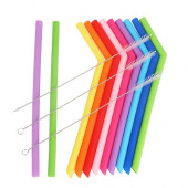 Reusable Silicone Straw with Brush Cleaner