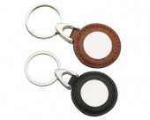 Round Leather Metal Keyrings 