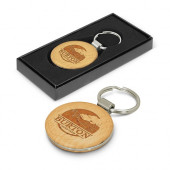 Round Wood Keyring