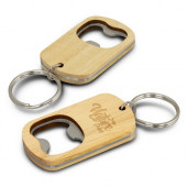 Rubberwood Bottle Opener Key Ring