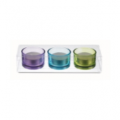 Set of 3 Glass Candle Holder