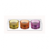 Set of 3 Glass Candle Holder 