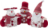 Set of Christmas Decoration Boxes with 3D Knitted Figures