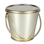 Silver Tin Bucket With Lid