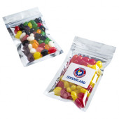 Silver Zip Lock Bag filled with Jelly Beans 50g