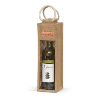 Single Bottle Jute Wine Carrier