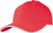 Six Panel Sandwich Baseball Cap in Red