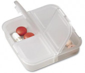 Square Translucent Plastic Pill Box 