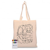 Squiggle Calico Bag with Crayon Set 