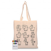 Squiggle Calico Bag with Crayon Set 