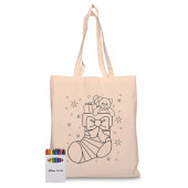 Squiggle Calico Bag with Crayon Set 