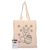 Squiggle Calico Bag with Crayon Set 
