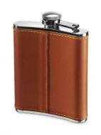 Stainless Steel 6oz Leather Covered Hip Flask 