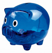 Transparent Piggy Bank in Blue