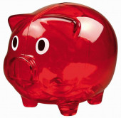Transparent Piggy Bank in Red